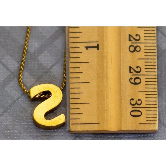 Dainty Vintage Minimalist Letter S Choker Necklace, 15 inch, G36 - Picture 3 of 3